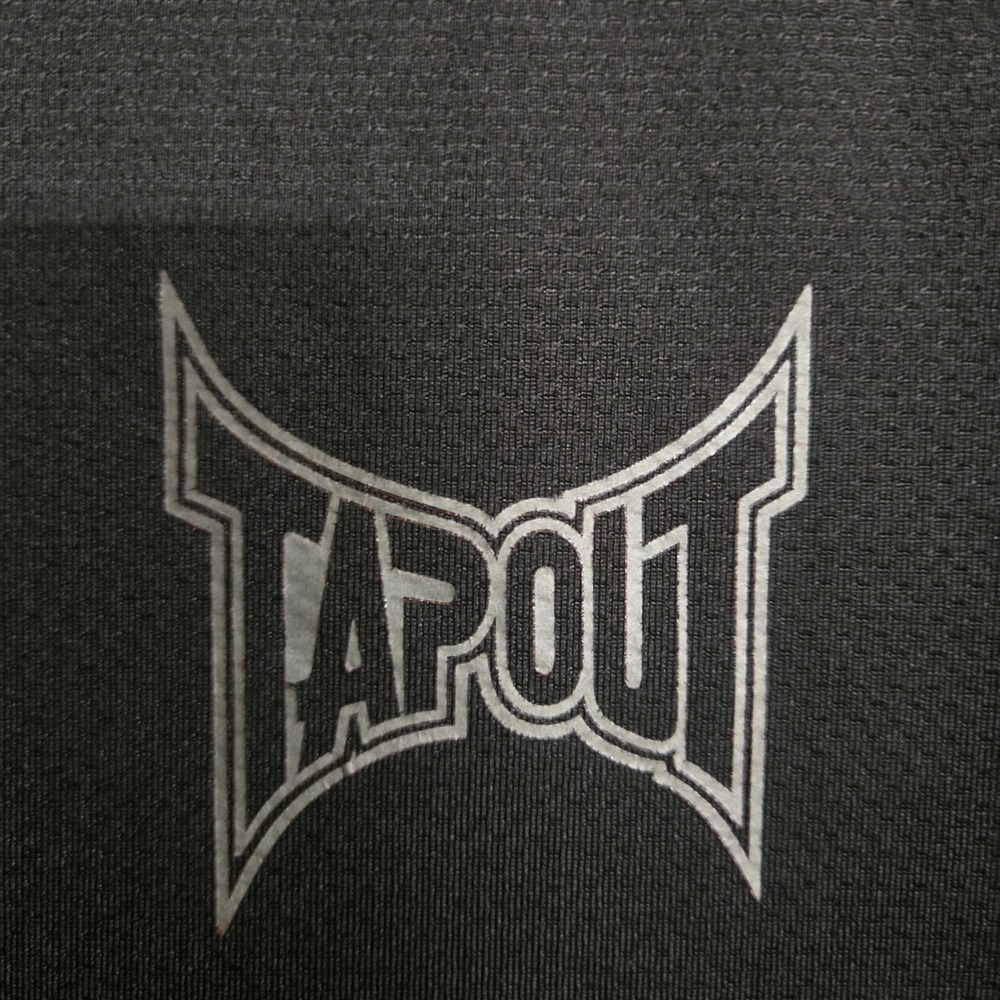 Tapout Mens Black Performance T-Shirt MMA Combat Training Logo Raglan Size 2XL